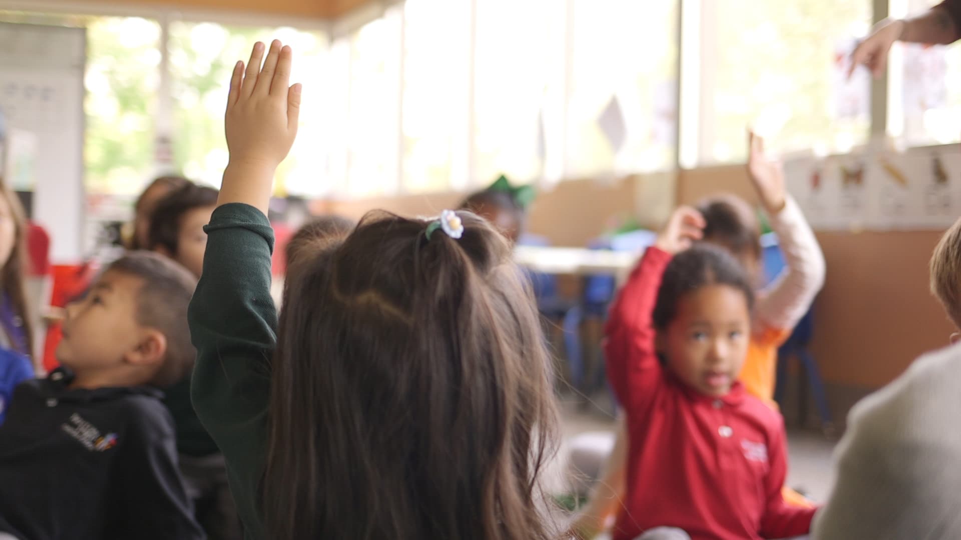 Students crossing a suspension bridge on a Renton Prep outdoor field trip