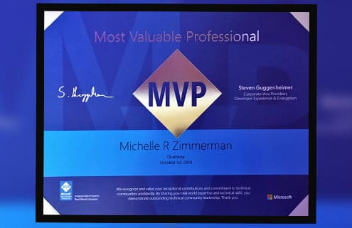 Michelle Zimmerman Microsoft MVP Award