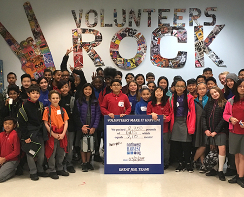 Renton Prep Students Volunteer at Northwest Harvest Warehouse